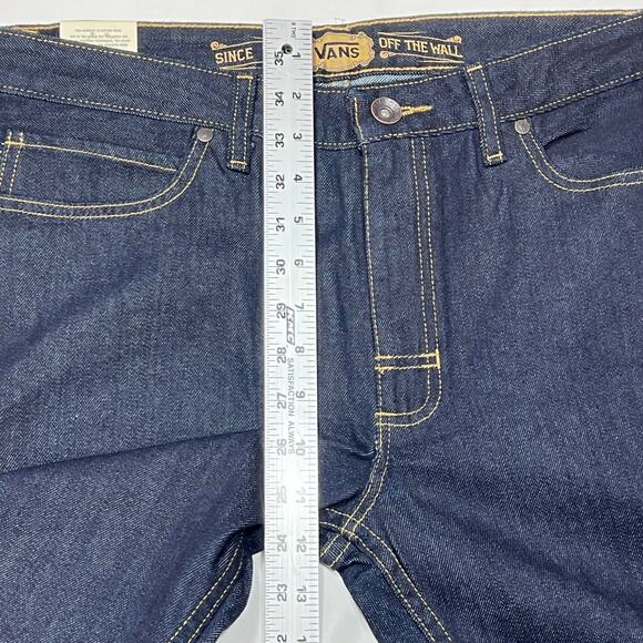 Vans Off the Wall Strater Denim Jeans 32x32 Dark Blue Straight Fit Mid Rise New - Picture 9 of 10